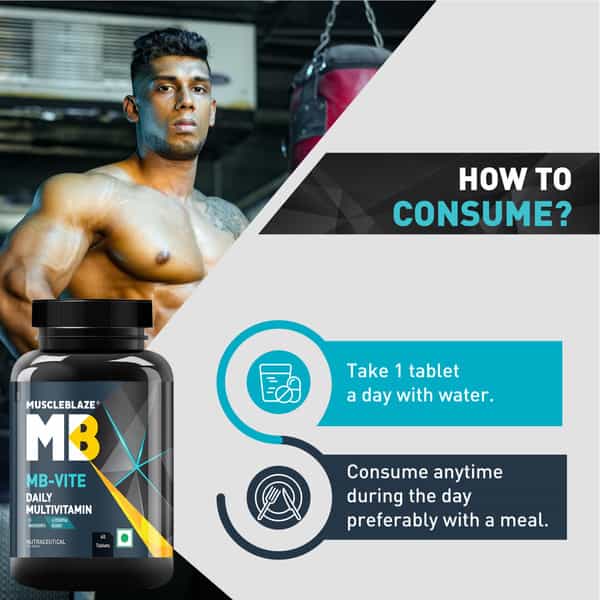 Muscleblaze Mb-Vite Daily Multivitamin (60 Tablets) | With 51 Ingredients & 6 Blends | Recovery