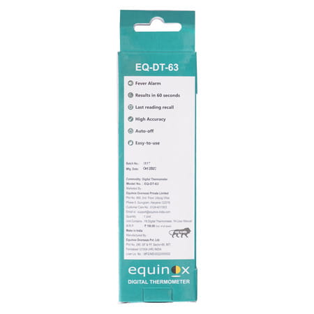 Equinox Digital Thermometer Eq-Dt-63 | Lcd Display | Underarm & Oral Use Lightweight