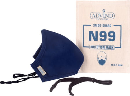 Advind Healthcare Smog Guard N99 Mask Without Valve (Large Blue)