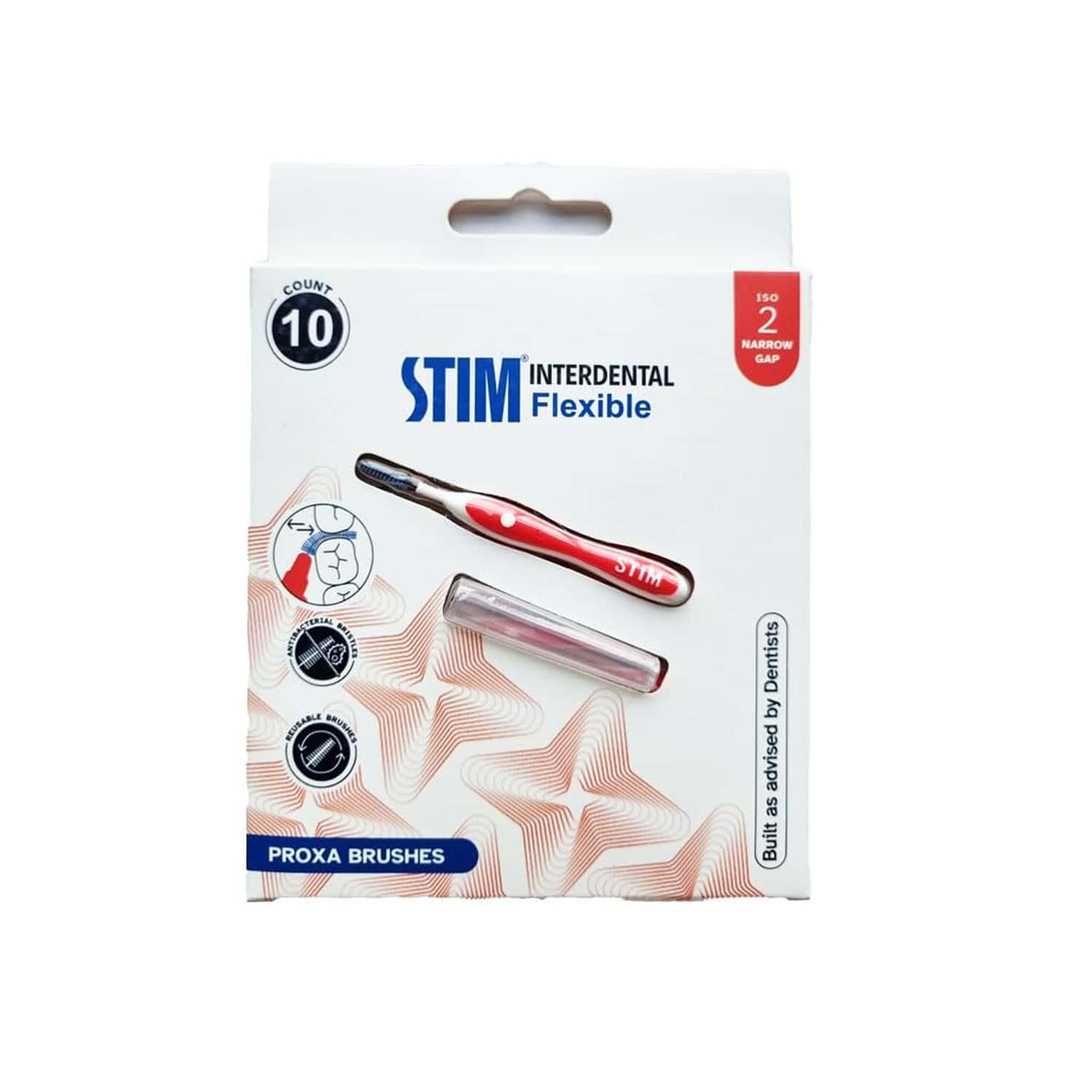 Stim Interdental Flexible Interdental |10 Brushes|Size: Iso-2 For Narrow Gaps Between The Teeth