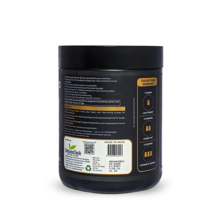 Pumpz Pre Workout Gummies Insane | Mango | Caffeine And L-Tyrosine | Instant Energy - 60N
