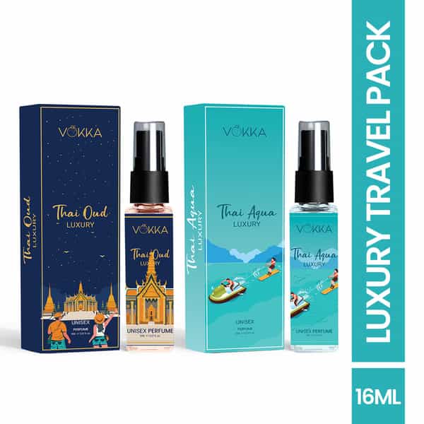 Vokka Pocket Perfume Thai Oud & Thai Aqua 2 X 8Ml | Long Lasting Perfume For Men & Women