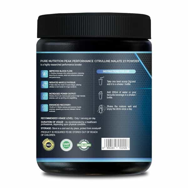Pure Nutrition 100% Pure L Citrulline Dl Malate 2:1 Powder | Unflavoured - 66 Servings | 200G