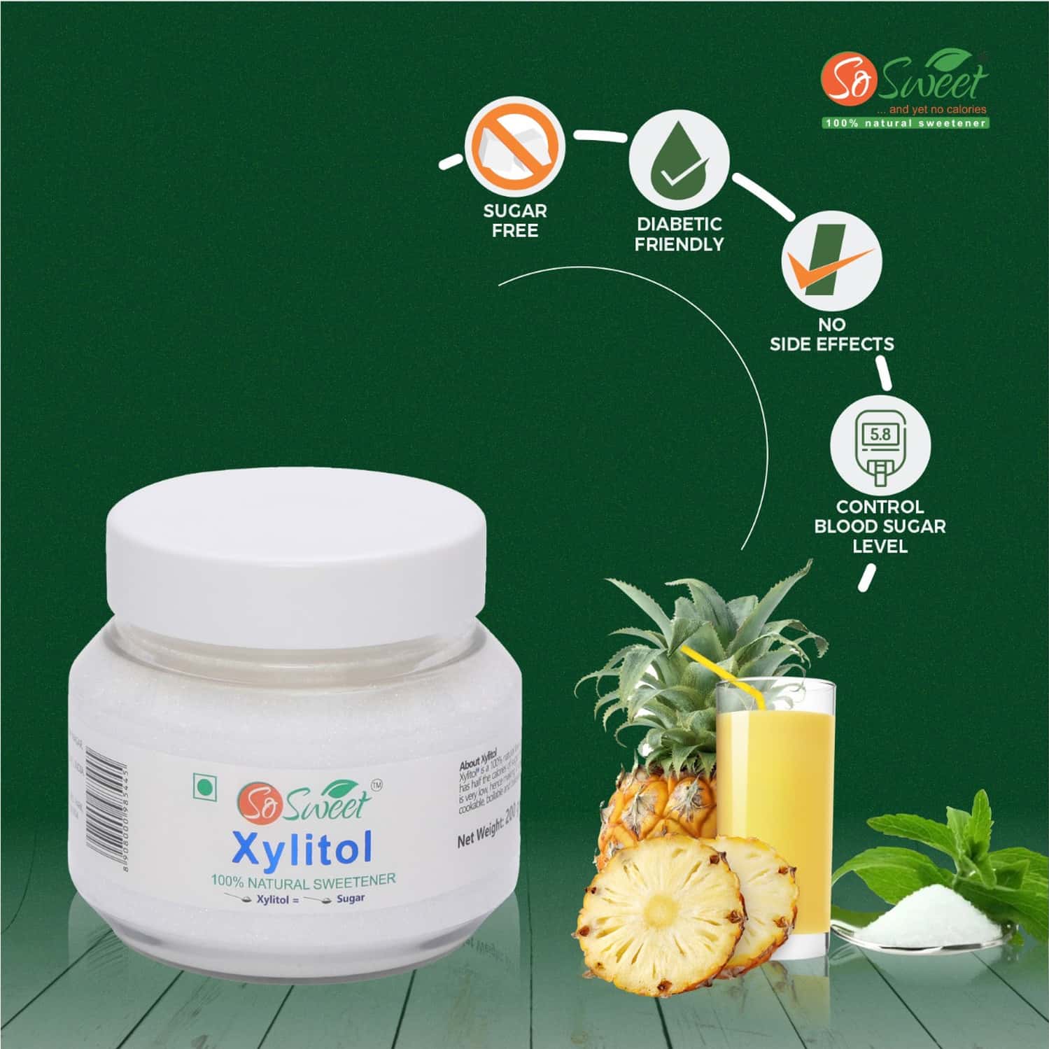 Buy SO SWEET XYLITOL SUGAR FREE 100 NATURAL SWEETENER FOR DIABETES