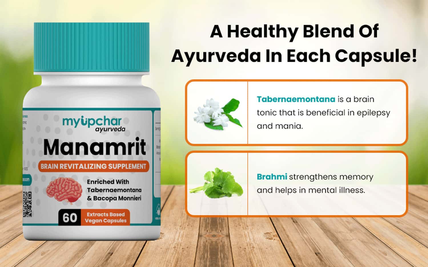 Buy MYUPCHAR AYURVEDA MANAMRIT BRAIN REVITALIZER CAPSULE Online & Get