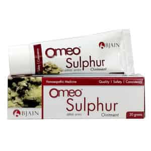 Bjain Omeo Sulphur Ointment | Homeopathic Support For Skin Irritations . Rashes & Itching - 30gm