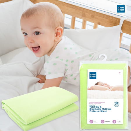 Meemee Cotton Baby Bed Protecting Mat (Green | Large)