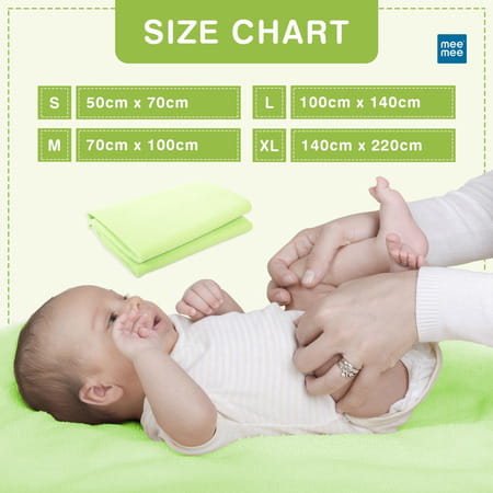 Meemee Cotton Baby Bed Protecting Mat (green | Large)