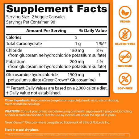 Doctor's Best Vegan Glucosamine Sulfate Capsules | 180 Count
