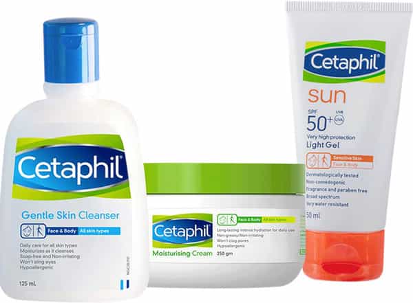 Cetaphil Gentle Skin Cleanser Moisturising Cream & Sun Protection Cream