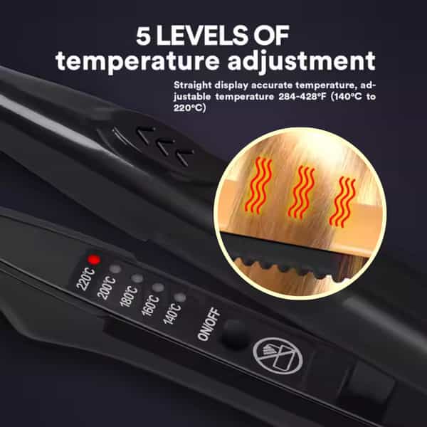 Ktein Mini Flat Iron For Short Hair| 2-In-1 Ceramic Pencil Hair Straightener - (1 Unit)