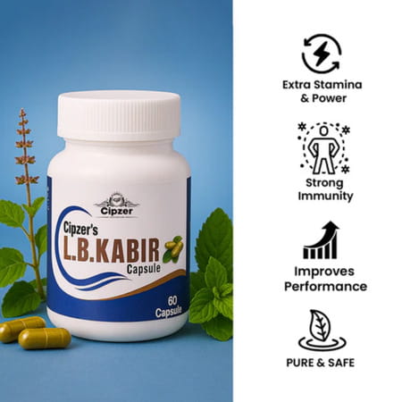 Cipzer Lb Kabir 60 Capsules | Supports Mens Vitality| Strength & Sexual Wellness
