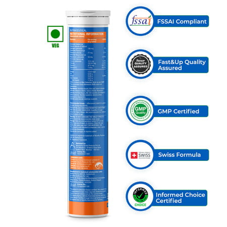 Fast&Up Reload (15 Litres) Low Sugar Energy Drink - 60 Effervescent Tablets-Blueberry Flavour