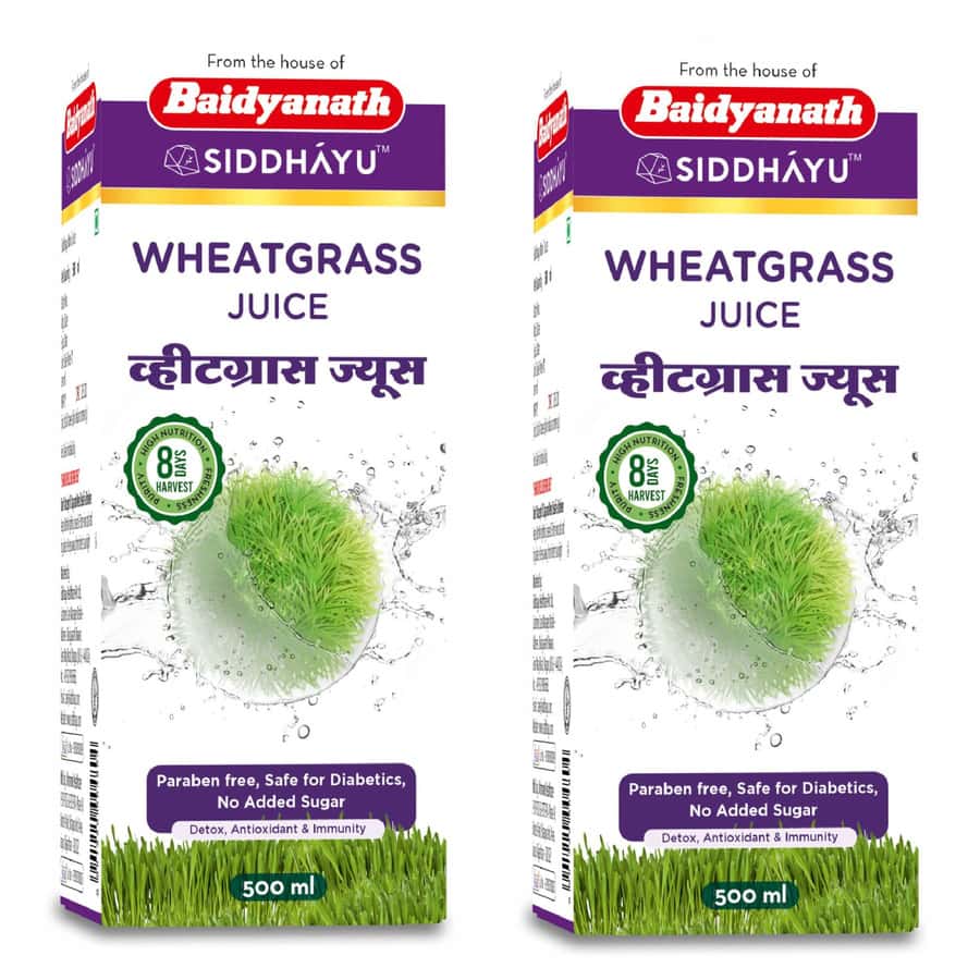 Buy BAIDYANATH WHEATGRASS JUICE 500 ML, AYURVEDIC JUICE, NO ADDED SUGAR