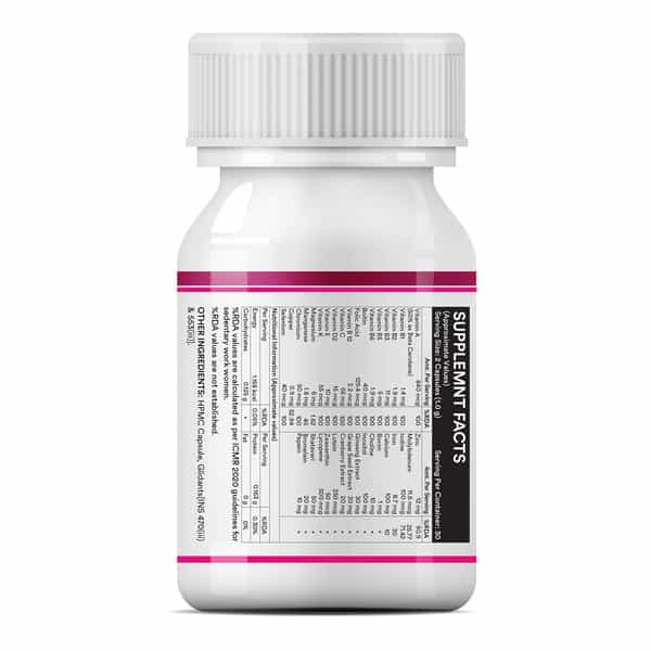 Inlife Multivitamins & Minerals Antioxidants For Women Daily Vitamins Supplement - 60 Capsules