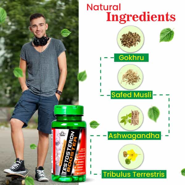 Cipzer Testosterone Booster 30 Capsules | Supports Mens Vitality| Strength & Wellness