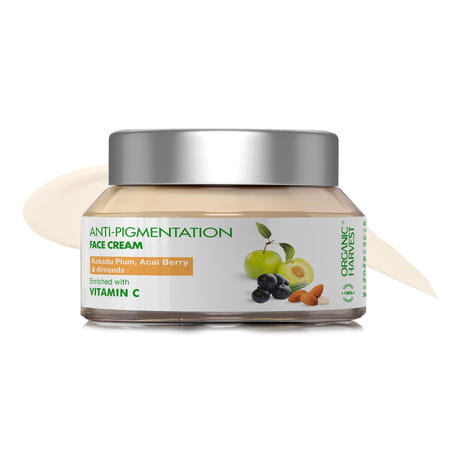 Organic Harvest Anti-Pigmentation Face Cream: Kakadu Plum, Acai Berry & Almonds |Paraben-Free ,50g