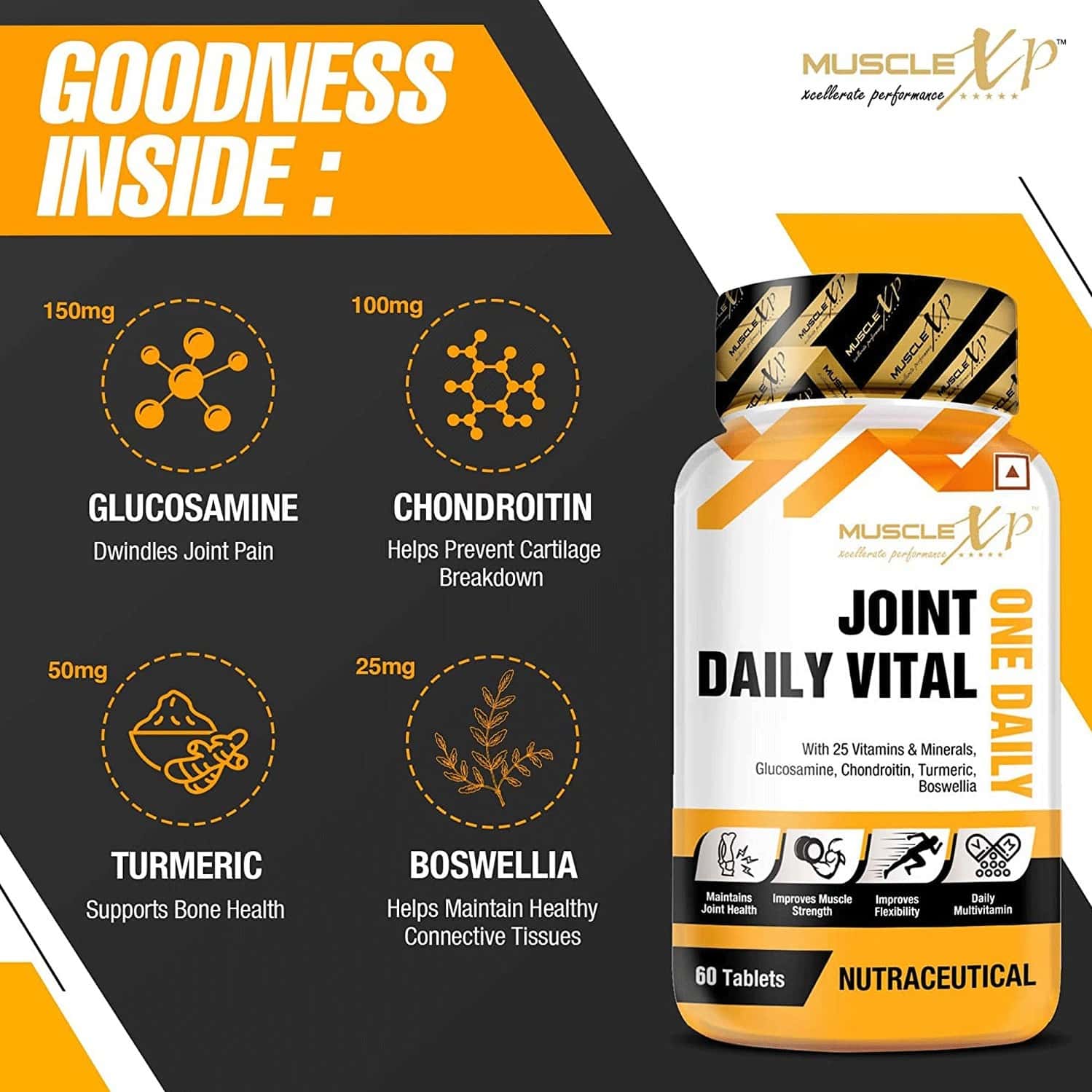 Buy MUSCLEXP MULTIVITAMIN JOINT ONE DAILY VITAL 60 TABLETS Online