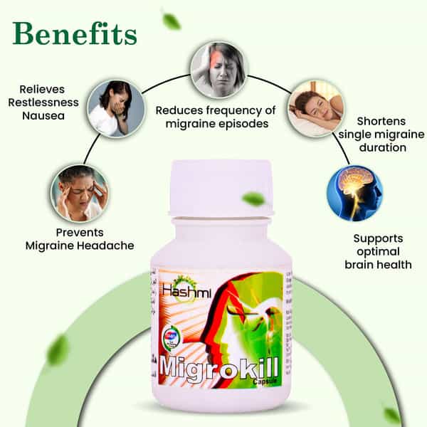 Hashmi Migrokill Migraine Treatment Capsule 20 Capsules