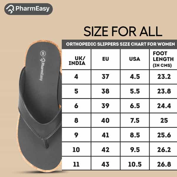 Pharmeasy Women's Diabetic & Orthopedic Slippers - Grey - Size Uk 6