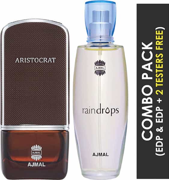 Ajmal Aristocrat Edp 75Ml Perfume For Men And Raindrops Edp 50Ml Perfume For Women