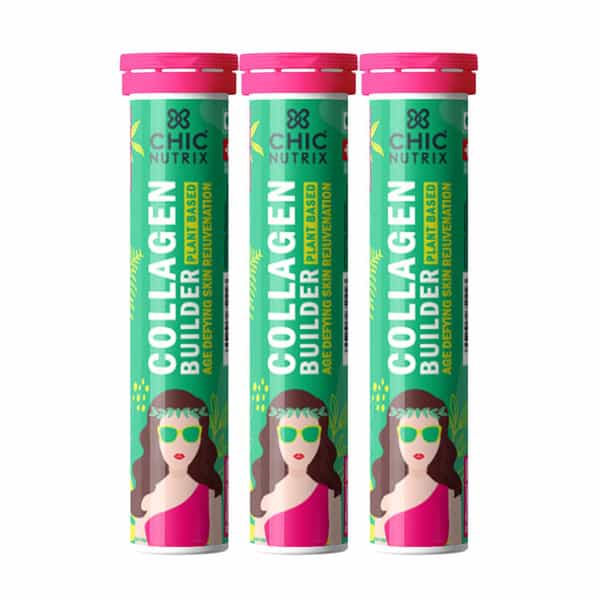 Chicnutrix Plant Based Collagen Builder | 60 Blueberry Flavoured Effervescent Tablets