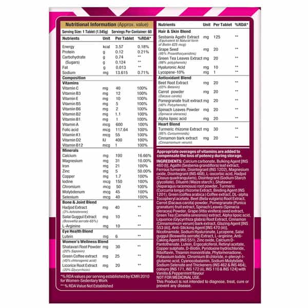 Musclexp Women Daily Vital Fitness Multivitamin 60 Tablets