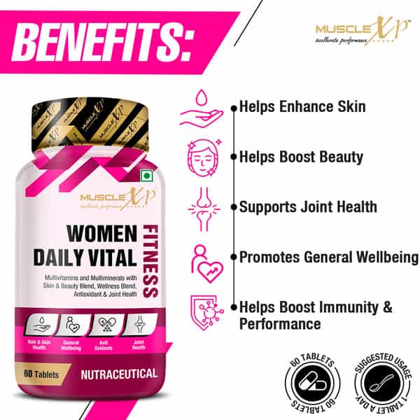 Musclexp Women Daily Vital Fitness Multivitamin 60 Tablets