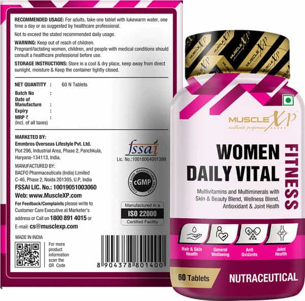 Musclexp Women Daily Vital Fitness Multivitamin 60 Tablets
