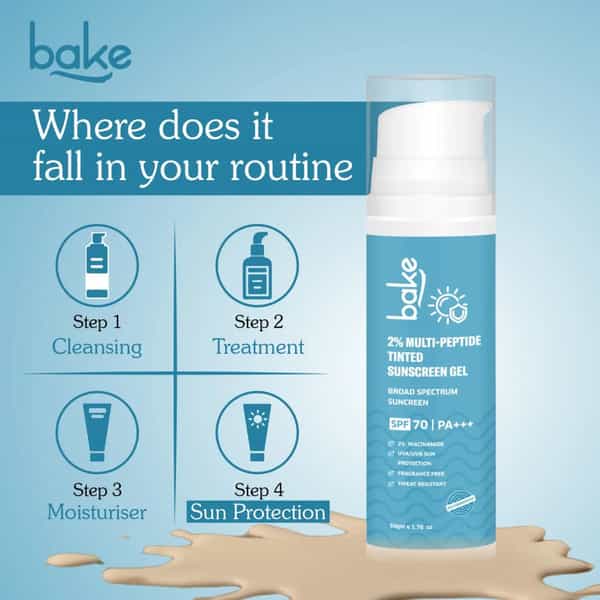 Bake 2% Multi Peptide Tinted Sunscreen Spf 70 Pa+++ (50G)