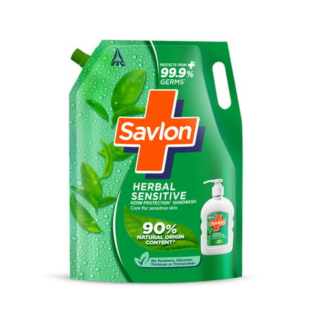 Savlon Herbal Sensitivel Ph Balanced Liquid Handwash Refill Pouch- 1500ml