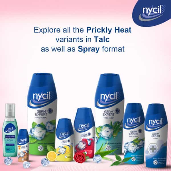Nycil Cool Gulabjal Prickly Heat Talcum Powder | 150G (Get Nycil Cool Gulabjal 50G Free)
