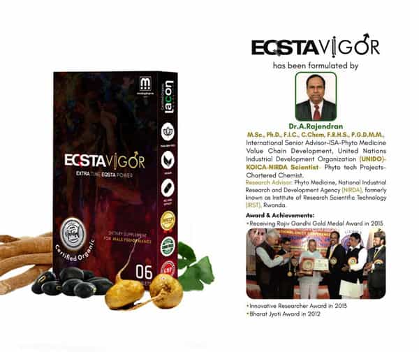 Eqsta Vigor - Certified Organic - Dietary Supplement For Male Performance (6 Tablets)