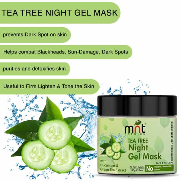 Mnt Tea Tree Night Gel Mask With Cucumber & Green Tea Extract (100G)