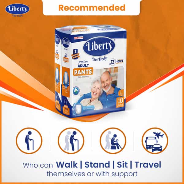 Liberty Premium Adult Diaper Pants Large (L) 60 Count Waist Size 30-55 In Pack Of 6 10 Count/Pack