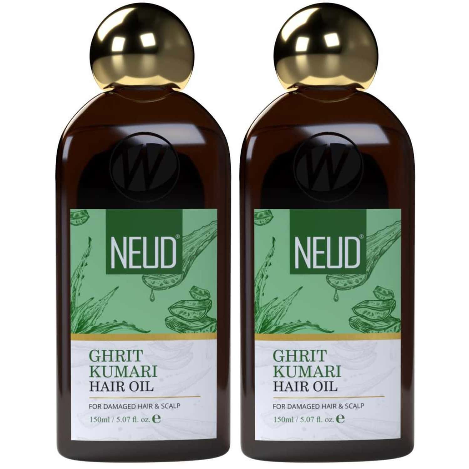 Neud Premium Ghrit Kumari Hair Oil For Men & Women - 2 Packs (150ml Each)