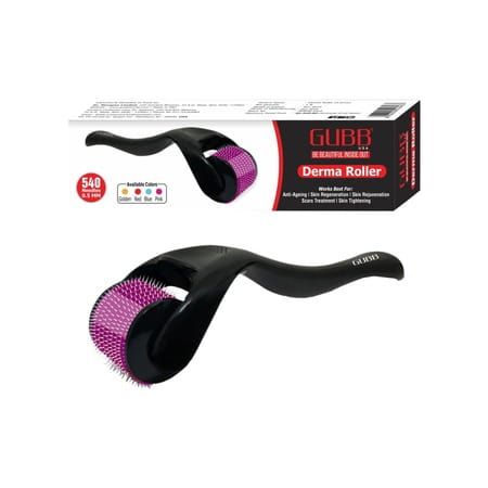 Gubb Usa Derma Roller 0.5mm For Face Acne Scars Skin Ageing Titanium Micro Needles Pink Color