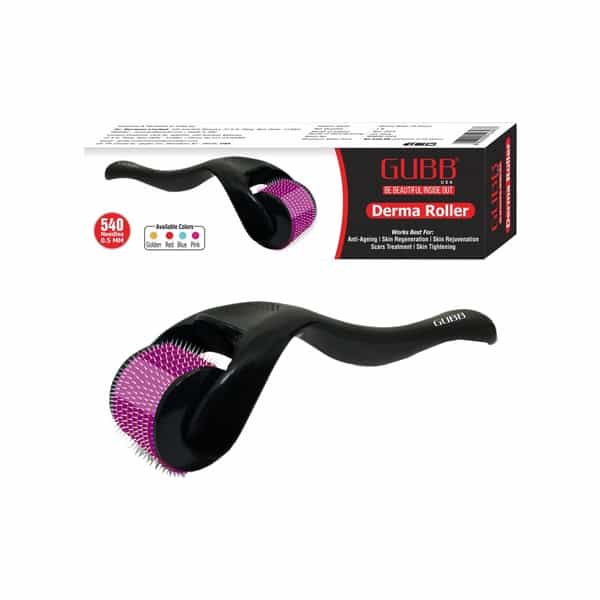 Gubb Usa Derma Roller 0.5Mm For Face Acne Scars Skin Ageing Titanium Micro Needles Pink Color