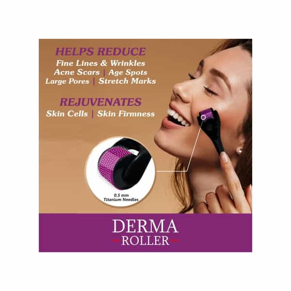 Gubb Usa Derma Roller 0.5Mm For Face Acne Scars Skin Ageing Titanium Micro Needles Pink Color
