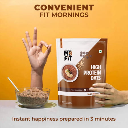 Muscleblaze Fit High Protein Oats (Dark Chocolate | 1.2Kg) | 22G Protein