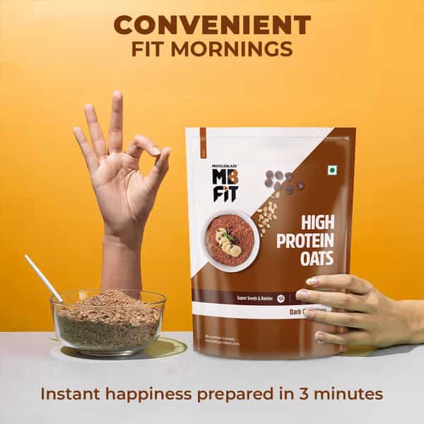 Muscleblaze Fit High Protein Oats (Dark Chocolate | 1.2Kg) | 22G Protein