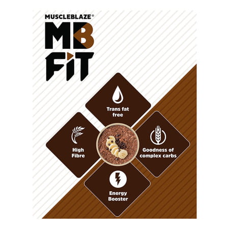 Muscleblaze Fit High Protein Oats (Dark Chocolate | 1.2Kg) | 22G Protein