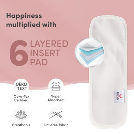 Mylo Adjustable & Reusable Cloth Diaper - Heart Doodle Print - Pack Of 1