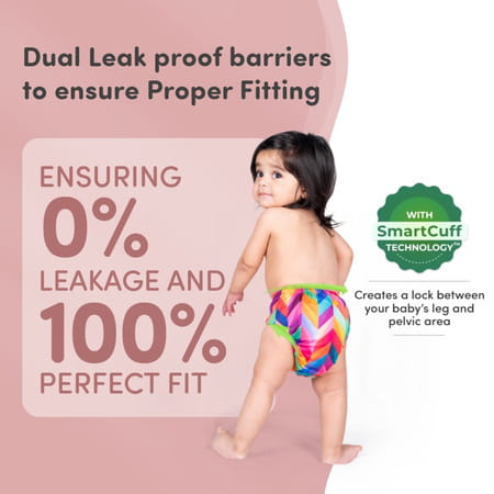 Mylo Adjustable & Reusable Cloth Diaper - Heart Doodle Print - Pack Of 1