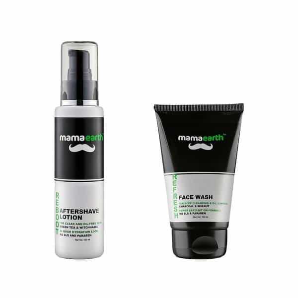 Mamaearth Men's Refresh Oil Control Facewash 100Ml With Charcoal & Aftershave Lotion 100Ml Combo