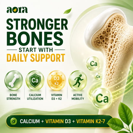 Aora Collacose Bone Support Tablets | Calcium | Collagen & Joint Nutrition Formula | 30 Tablets