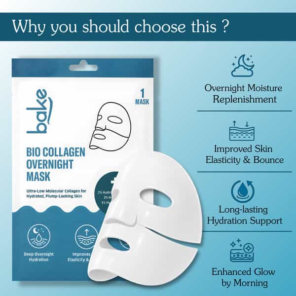 Bake Bio Collagen Overnight Hydrogel Mask For Deep Hydration| Skin Firming & Brightening - 40G
