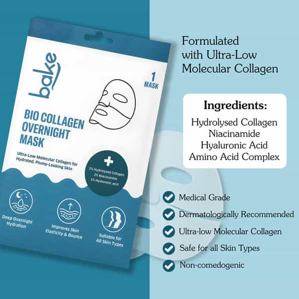 Bake Bio Collagen Overnight Hydrogel Mask For Deep Hydration| Skin Firming & Brightening - 40G