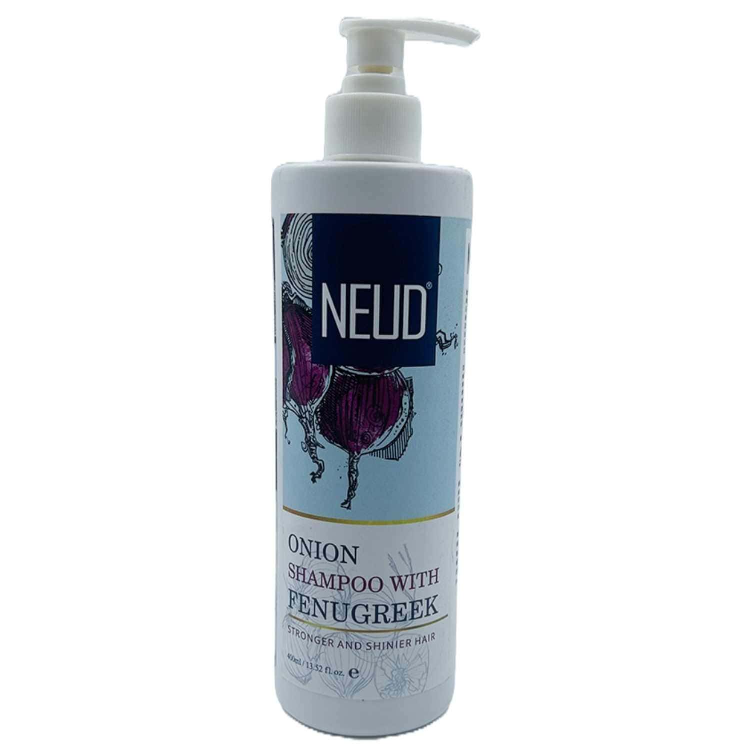 Neud Onion Hair Shampoo With Fenugreek For Men & Women 1 Pack (400ml)