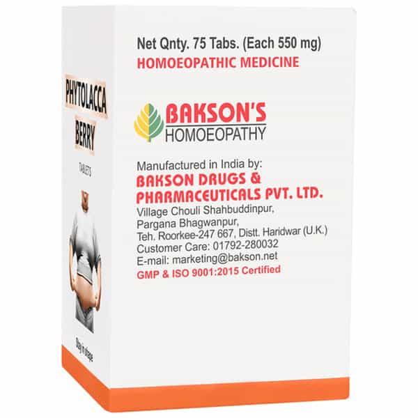 Dr Bakshi's Bakson Homoeopathy Phytolacca Berry Tablet 75